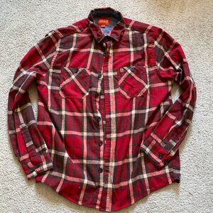 Coleman plaid flannel red shirt large